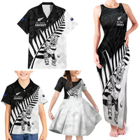 Custom New Zealand Cricket Family Matching Tank Maxi Dress and Hawaiian Shirt With Maori Pattern LT05 - Polynesian Pride