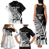Custom New Zealand Cricket Family Matching Tank Maxi Dress and Hawaiian Shirt With Maori Pattern LT05 - Polynesian Pride