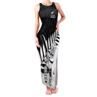 Custom New Zealand Cricket Family Matching Tank Maxi Dress and Hawaiian Shirt With Maori Pattern LT05 Mom's Dress Black - Polynesian Pride