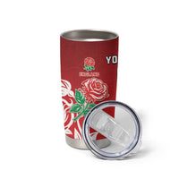 New Zealand And England Rugby Custom Tumbler Cup Maori Tiki With Red Rose Together LT05 - Polynesian Pride