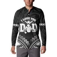 Personalised Happy Father's Day Button Sweatshirt I Love You Dad Polynesian Style