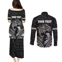 Personalised Happy Father's Day Couples Matching Puletasi and Long Sleeve Button Shirt I Love You Dad Polynesian Style