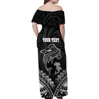 Personalised Happy Father's Day Family Matching Off Shoulder Maxi Dress and Hawaiian Shirt I Love You Dad Polynesian Style LT05 - Polynesian Pride