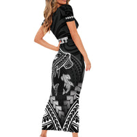 Personalised Happy Father's Day Family Matching Short Sleeve Bodycon Dress and Hawaiian Shirt I Love You Dad Polynesian Style LT05 - Polynesian Pride