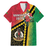 Happy Vanuatu Constitution Day Family Matching Mermaid Dress and Hawaiian Shirt Flag Style With Sand Drawing Pattern LT05 Dad's Shirt - Short Sleeve Red - Polynesian Pride