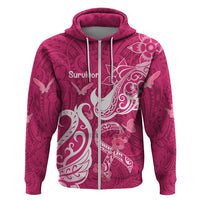 Personalized Breast Cancer Awareness Hoodie Ribbon Polynesian Pattern Pink Version LT05 - Polynesian Pride
