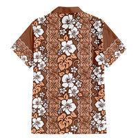 Hawaii Vintage Brown Hibiscus Tapa Pattern Family Matching Mermaid Dress and Hawaiian Shirt LT05 - Polynesian Pride