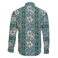 Hawaii Vintage Green Hibiscus Tapa Pattern Family Matching Off Shoulder Maxi Dress and Hawaiian Shirt LT05 - Polynesian Pride