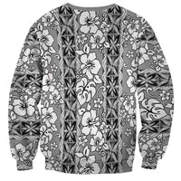 Hawaii Vintage Gray Hibiscus Tapa Pattern Sweatshirt