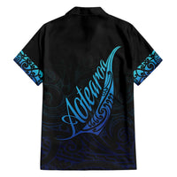 Aotearoa New Zealand Family Matching Tank Maxi Dress and Hawaiian Shirt Koru Fern Blue Gradient LT05 - Polynesian Pride