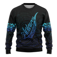 Aotearoa New Zealand Ugly Christmas Sweater Koru Fern Blue Gradient