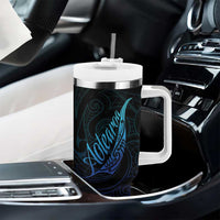 Aotearoa New Zealand Tumbler With Handle Koru Fern Blue Gradient