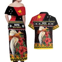 Papua New Guinea Christmas Couples Matching Off Shoulder Maxi Dress and Hawaiian Shirt Bird Of Paradise Hamamas Krismas LT05 - Polynesian Pride
