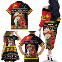 Papua New Guinea Christmas Family Matching Off The Shoulder Long Sleeve Dress and Hawaiian Shirt Bird Of Paradise Hamamas Krismas LT05 - Polynesian Pride
