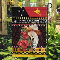 Papua New Guinea Christmas Garden Flag Bird Of Paradise Hamamas Krismas LT05 Garden Flag Black - Polynesian Pride