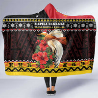 Papua New Guinea Christmas Hooded Blanket Bird Of Paradise Hamamas Krismas LT05 One Size Black - Polynesian Pride