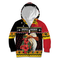 Papua New Guinea Christmas Kid Hoodie Bird Of Paradise Hamamas Krismas LT05 Zip Hoodie Black - Polynesian Pride