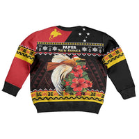 Papua New Guinea Christmas Kid Ugly Christmas Sweater Bird Of Paradise Hamamas Krismas LT05 - Polynesian Pride