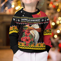 Papua New Guinea Christmas Kid Ugly Christmas Sweater Bird Of Paradise Hamamas Krismas LT05 - Polynesian Pride