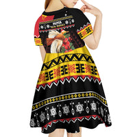 Papua New Guinea Christmas Kid Short Sleeve Dress Bird Of Paradise Hamamas Krismas LT05 - Polynesian Pride