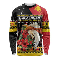 Papua New Guinea Christmas Long Sleeve Shirt Bird Of Paradise Hamamas Krismas LT05 Unisex Black - Polynesian Pride