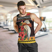 Papua New Guinea Christmas Men Tank Top Bird Of Paradise Hamamas Krismas LT05 Black - Polynesian Pride