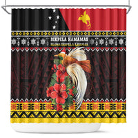 Papua New Guinea Christmas Shower Curtain Bird Of Paradise Hamamas Krismas LT05 Black - Polynesian Pride