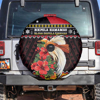 Papua New Guinea Christmas Spare Tire Cover Bird Of Paradise Hamamas Krismas LT05 Black - Polynesian Pride