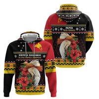 Papua New Guinea Christmas Zip Hoodie Bird Of Paradise Hamamas Krismas LT05 - Polynesian Pride