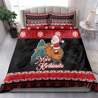 New Zealand Christmas Bedding Set Funny Santa Riding Kiwi Meri Kirihimete LT05 - Polynesian Pride