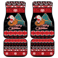 New Zealand Christmas Car Mats Funny Santa Riding Kiwi Meri Kirihimete LT05 - Polynesian Pride