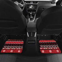 New Zealand Christmas Car Mats Funny Santa Riding Kiwi Meri Kirihimete LT05 Set 2pcs - Back Black - Polynesian Pride