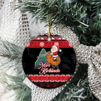 New Zealand Christmas Ceramic Ornament Funny Santa Riding Kiwi Meri Kirihimete LT05 - Polynesian Pride