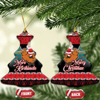 New Zealand Christmas Ceramic Ornament Funny Santa Riding Kiwi Meri Kirihimete LT05 Christmas Tree Black - Polynesian Pride