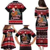 New Zealand Christmas Family Matching Puletasi and Hawaiian Shirt Funny Santa Riding Kiwi Meri Kirihimete LT05 - Polynesian Pride
