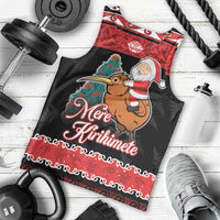 New Zealand Christmas Men Tank Top Funny Santa Riding Kiwi Meri Kirihimete LT05 - Polynesian Pride