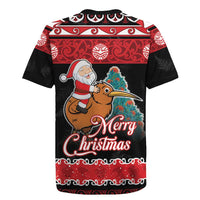 New Zealand Christmas Rugby Jersey Funny Santa Riding Kiwi Meri Kirihimete LT05 - Polynesian Pride