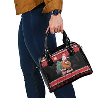 New Zealand Christmas Shoulder Handbag Funny Santa Riding Kiwi Meri Kirihimete LT05 - Polynesian Pride