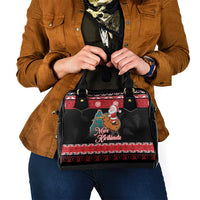 New Zealand Christmas Shoulder Handbag Funny Santa Riding Kiwi Meri Kirihimete LT05 - Polynesian Pride