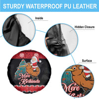 New Zealand Christmas Spare Tire Cover Funny Santa Riding Kiwi Meri Kirihimete LT05 - Polynesian Pride