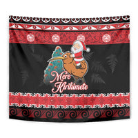 New Zealand Christmas Tapestry Funny Santa Riding Kiwi Meri Kirihimete LT05 - Polynesian Pride