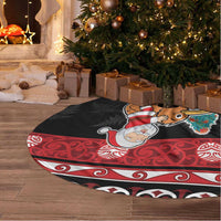 New Zealand Christmas Tree Skirt Funny Santa Riding Kiwi Meri Kirihimete LT05 - Polynesian Pride