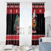 New Zealand Christmas Window Curtain Funny Santa Riding Kiwi Meri Kirihimete LT05 - Polynesian Pride
