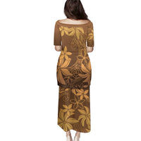 Tiare Tahiti Family Matching Puletasi and Hawaiian Shirt Brown Polynesia Motifs LT05 - Polynesian Pride