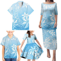 Tiare Tahiti Family Matching Puletasi and Hawaiian Shirt Blue Polynesia Motifs LT05 - Polynesian Pride