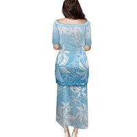 Tiare Tahiti Family Matching Puletasi and Hawaiian Shirt Blue Polynesia Motifs LT05 - Polynesian Pride