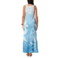 Tiare Tahiti Family Matching Tank Maxi Dress and Hawaiian Shirt Blue Polynesia Motifs LT05 - Polynesian Pride