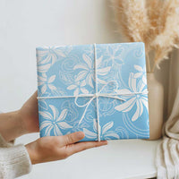 Tiare Tahiti Wrapping Paper Blue Polynesia Motifs - Polynesian Pride