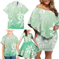 Tiare Tahiti Family Matching Off Shoulder Short Dress and Hawaiian Shirt Matcha Polynesia Motifs LT05 - Polynesian Pride