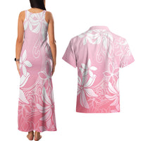 Tiare Tahiti Couples Matching Tank Maxi Dress and Hawaiian Shirt Pink Polynesia Motifs LT05 - Polynesian Pride